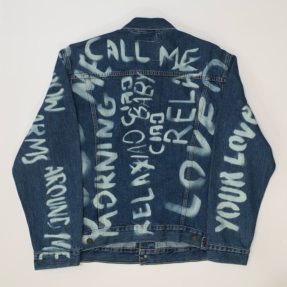 Levi's Premium Denim The Trucker Graffiti Jacket-Size XL New - Picture 10 of 12